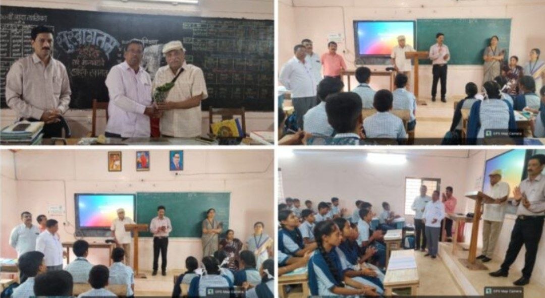 कर्नल विजय सावंत यांचे कनेडी विद्यालयात इंग्रजी व्याकरण मार्गदर्शन