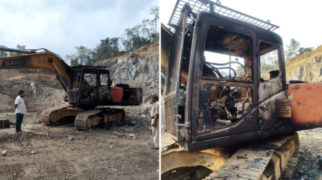 पोकलँड मशीन जाळले; २० लाखांचे नुकसान