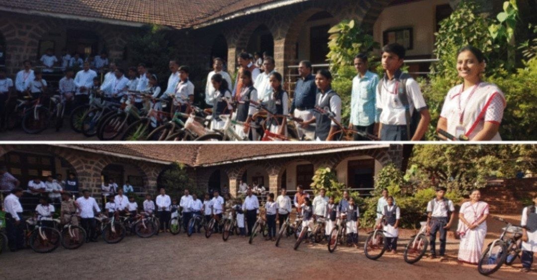 खारेपाटण येथे लायन्स क्लब ऑफ बॉम्बे च्या वतीने १८ गरजू विद्यार्थ्यांना सायकलींचे वाटप