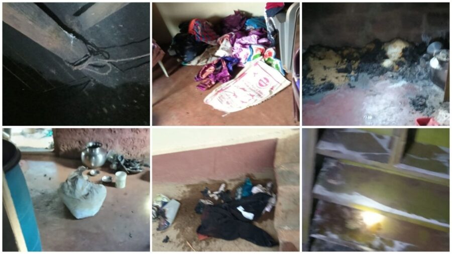 डामरेत राहते घर जळून खाक; पावणे दोन लाखांचे नुकसान