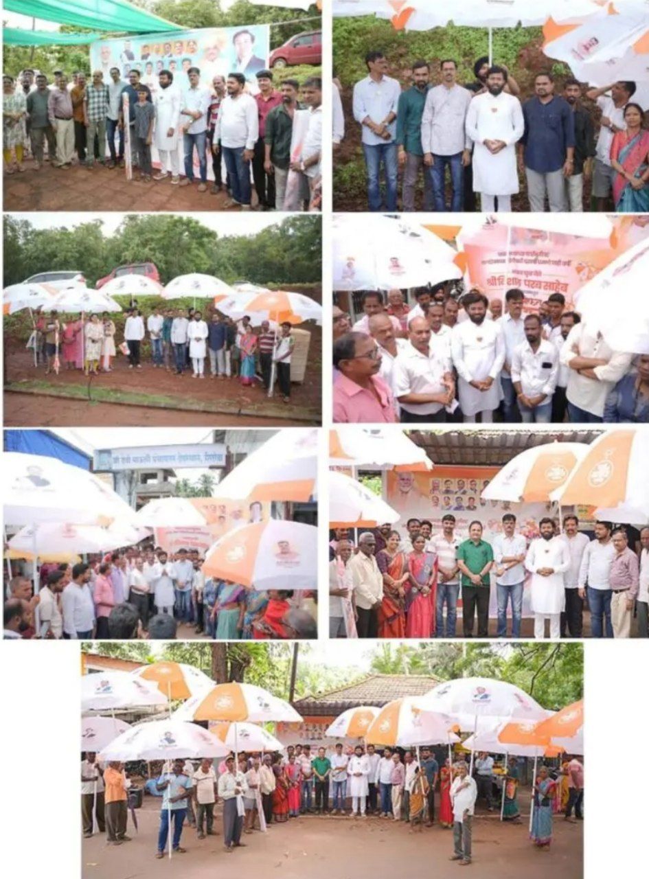 भाजपा युवा नेते विशाल परब यांच्याकडून मळेवाड, शिरोडा व रेडी येथे लहान व्यावसायिकांना व्यावसायिक छत्र्यांचे वाटप
