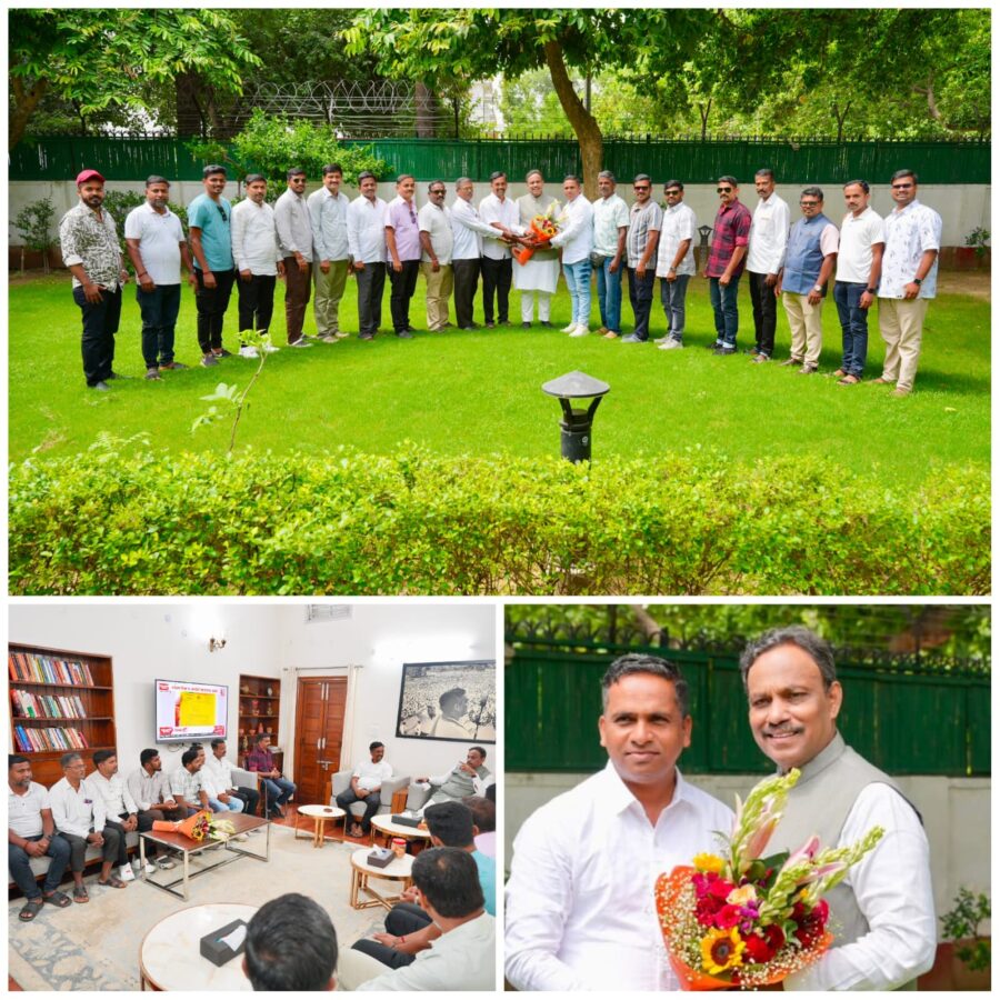 खारेपाटण सरपंच श्री महेंद्र गुरव यांनी खासदार विनोद तावडे यांची दिल्ली येथे घेतली भेट
